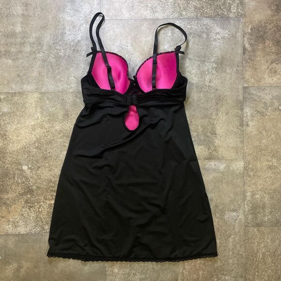 marilyn monroe size small black and pink y2k babydoll cami dress bra top - Picture 3 of 6